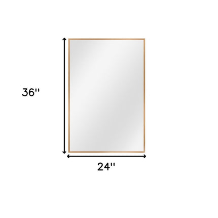 36" Gold Aluminum Framed Accent Mirror HomeRoots