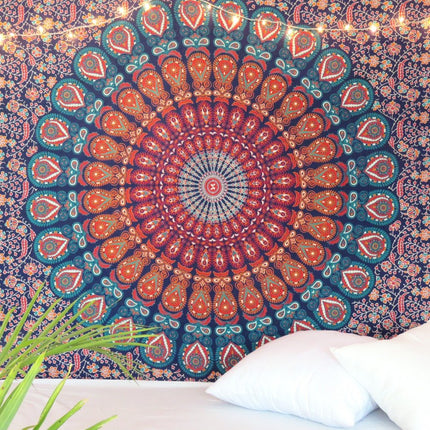 Blue and Orange Floral Cotton HomeRoots