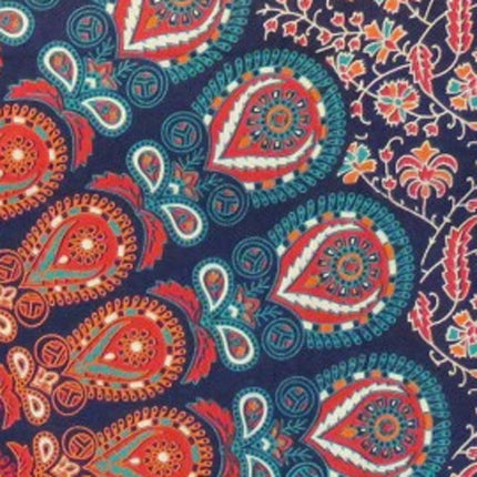 Blue and Orange Floral Cotton HomeRoots