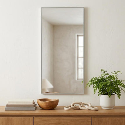 47" Silver Metal Accent Mirror HomeRoots