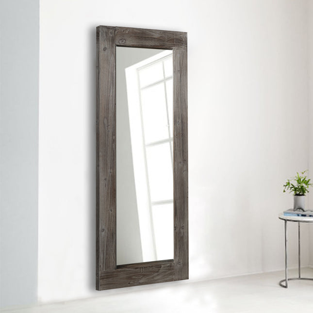 58" Dark Gray Solid Wood Freestanding Framed