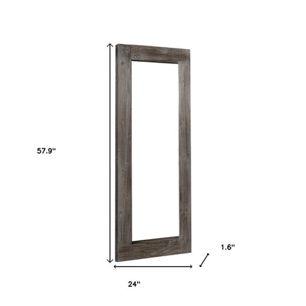 58" Dark Gray Solid Wood Freestanding Framed HomeRoots