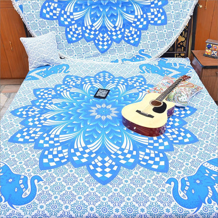 Blue and White Floral Cotton HomeRoots