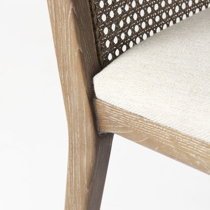 Set Of Two Cream And Brown Upholstered Fabric Cross Back Side Chairs HomeRoots