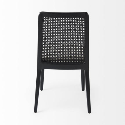 Set of Two Black Upholstered Fabric Cross Back Dining Side Chairs HomeRoots