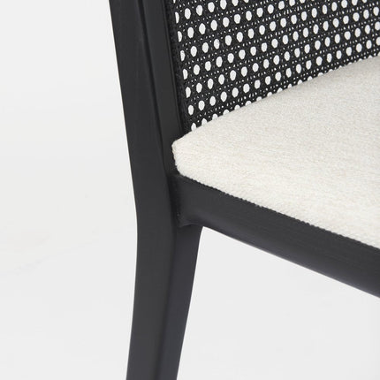 Set of Two Black Upholstered Fabric Cross Back Dining Side Chairs HomeRoots