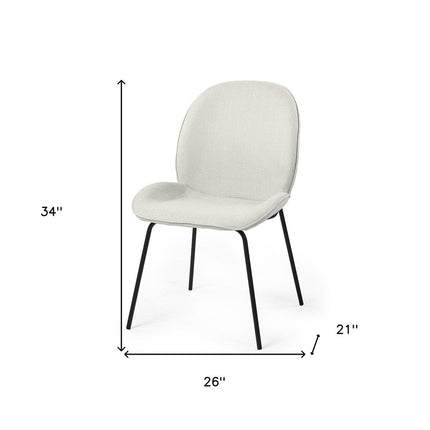 Set of Two White and Black Upholstered Fabric Dining Side Chairs HomeRoots