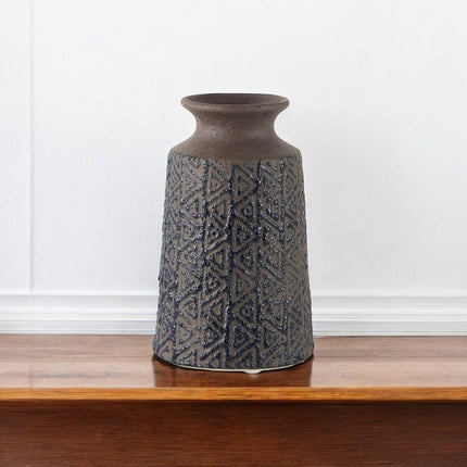 7" Brown Abstract Cylinder Ceramic Table Vase HomeRoots