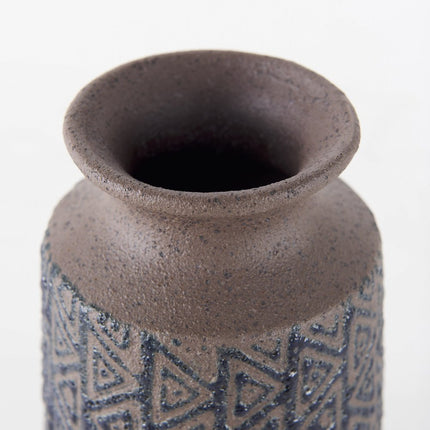 7" Brown Abstract Cylinder Ceramic Table Vase HomeRoots