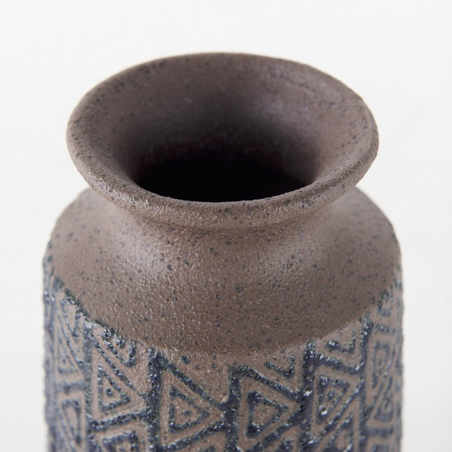 7" Brown Abstract Cylinder Ceramic Table Vase HomeRoots