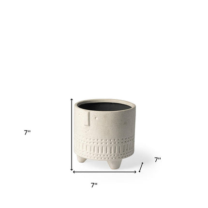 7" White Abstract Cylinder Ceramic Table Vase HomeRoots