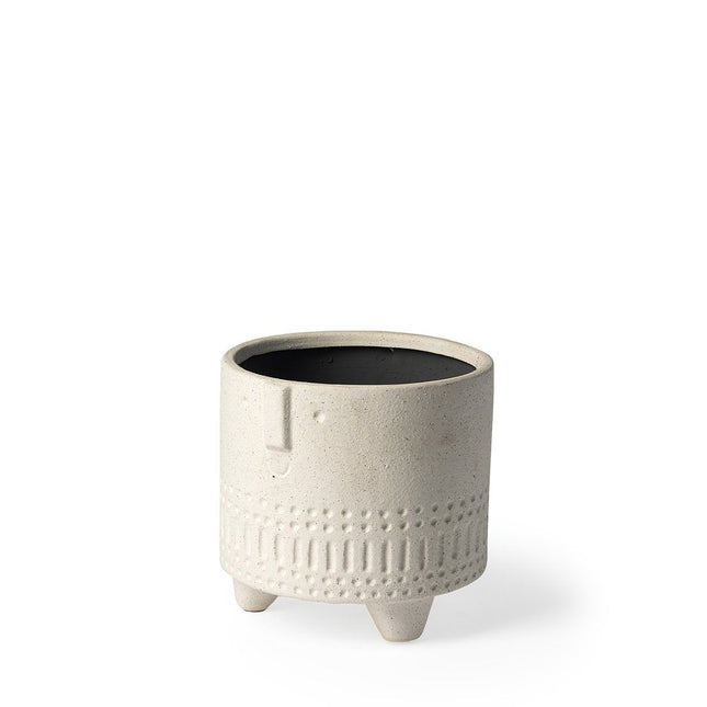 7" White Abstract Cylinder Ceramic Table Vase HomeRoots