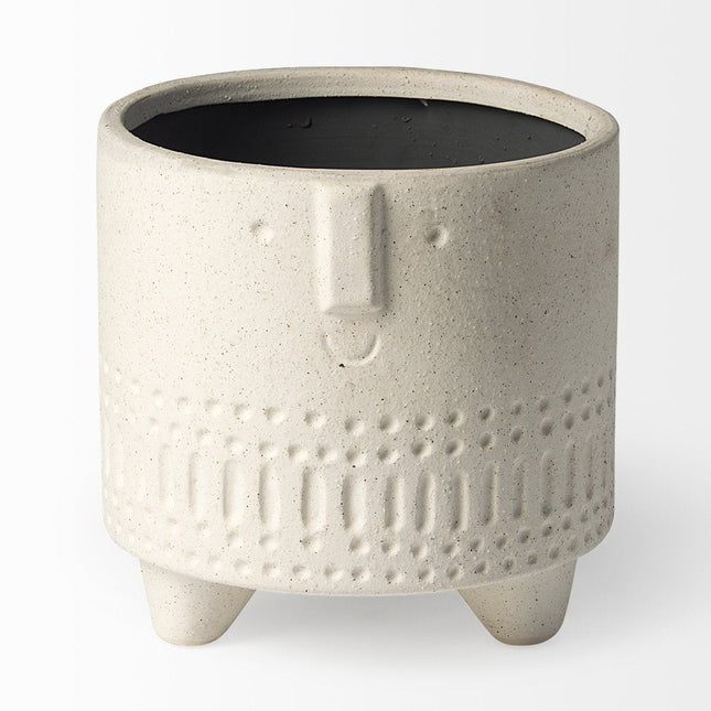 7" White Abstract Cylinder Ceramic Table Vase HomeRoots