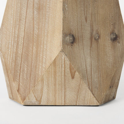11" Natural Abstract Cylinder Solid Wood Table Vase HomeRoots