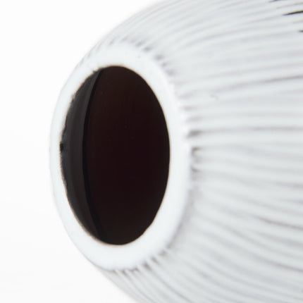 13" Black Gray And White Abstract Cylinder Ceramic Table Vase HomeRoots