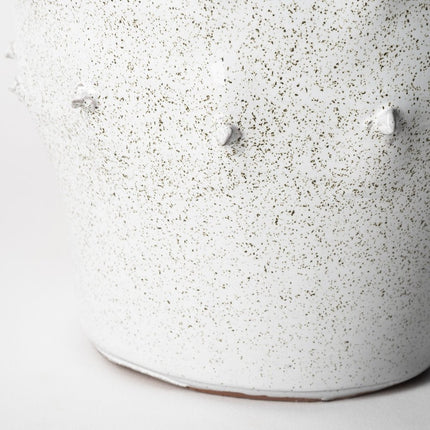 11" White Abstract Cylinder Ceramic Table Vase HomeRoots