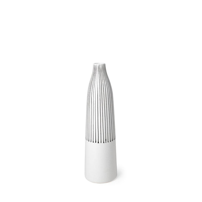 18" Black And White Abstract Cylinder Ceramic Table Vase HomeRoots