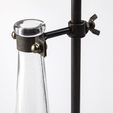 Set of Two Dark Brown Abstract Metal Cylinder Table Vases HomeRoots