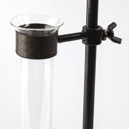 Set of Two Dark Brown Abstract Metal Cylinder Table Vases HomeRoots