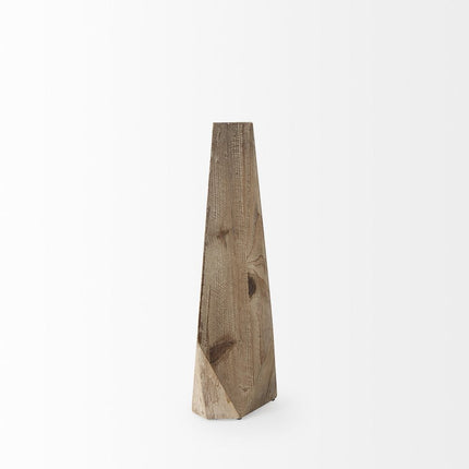 15" Natural Abstract Cylinder Solid Wood Table Vase HomeRoots