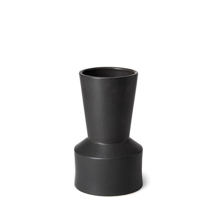9" Black Abstract Cylinder Ceramic Table Vase HomeRoots