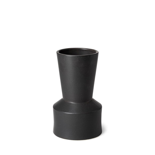 9" Black Abstract Cylinder Ceramic Table Vase HomeRoots