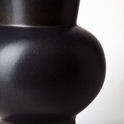11" Black Abstract Cylinder Ceramic Table Vase HomeRoots