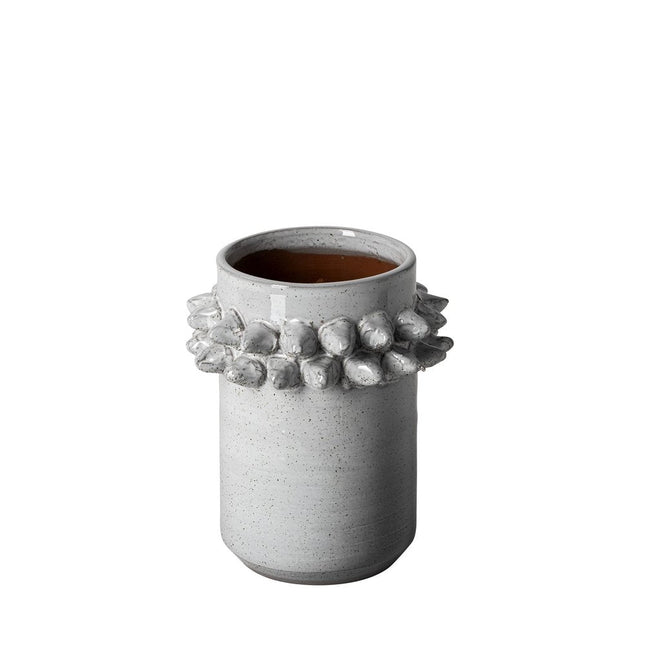 7" Gray Abstract Cylinder Spikey Ceramic Table Vase HomeRoots