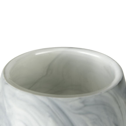 12" Gray And White Abstract Cylinder Crystal Glass Table Vase HomeRoots