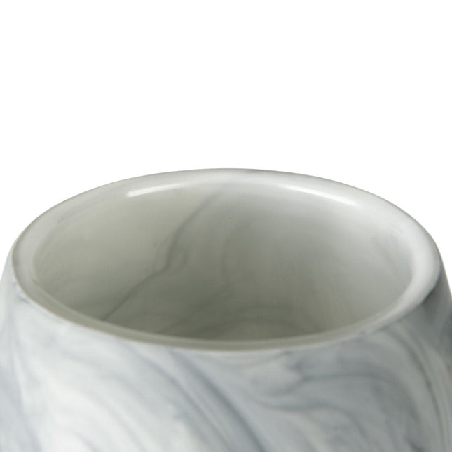 12" Gray And White Abstract Cylinder Crystal Glass Table Vase HomeRoots