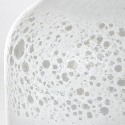 8" White Abstract Cylinder Crystal Glass Table Vase HomeRoots