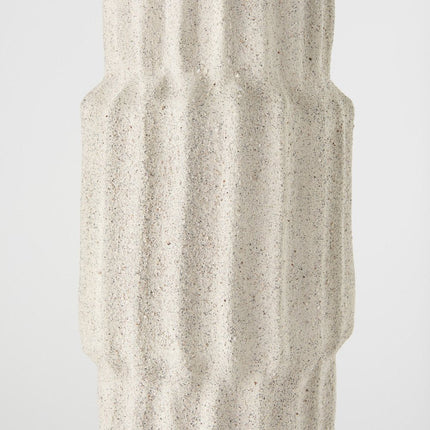 23" Cream Abstract Cylinder Ceramic Table Vase HomeRoots