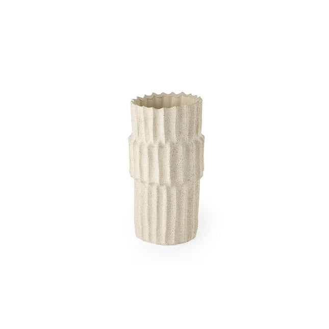 14" Sand Ceramic Cylinder Table Vase HomeRoots