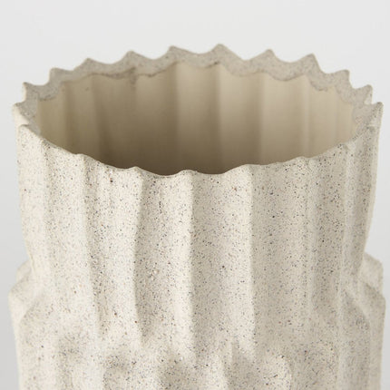 14" Sand Ceramic Cylinder Table Vase HomeRoots