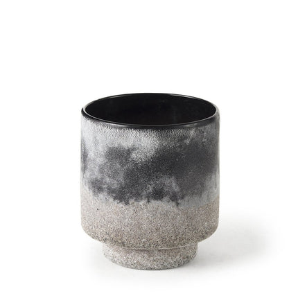 6" Brown And Black Abstract Cylinder Ceramic Table Vase HomeRoots