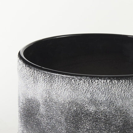 6" Brown And Black Abstract Cylinder Ceramic Table Vase HomeRoots