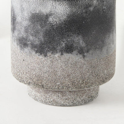 6" Brown And Black Abstract Cylinder Ceramic Table Vase HomeRoots