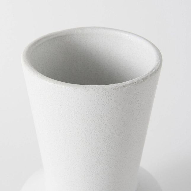 9" White Abstract Cylinder Ceramic Table Vase HomeRoots