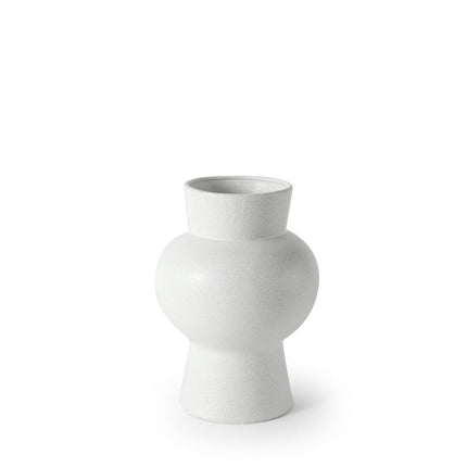 11" White Abstract Cylinder Ceramic Table Vase HomeRoots