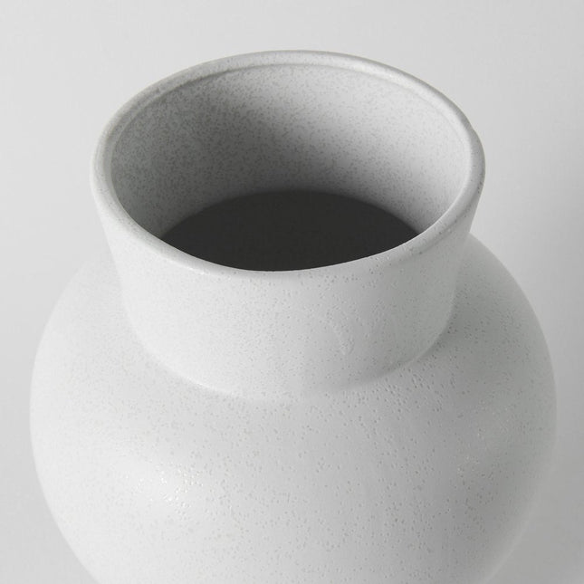 11" White Abstract Cylinder Ceramic Table Vase HomeRoots