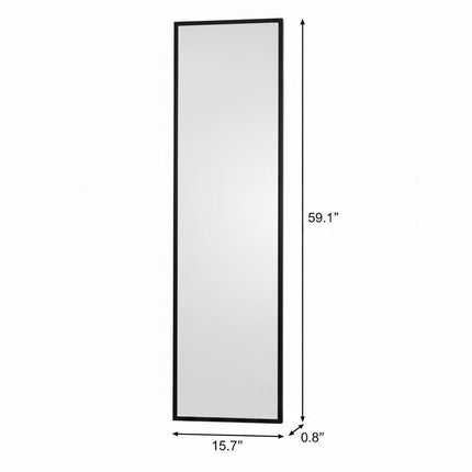 59" Black Metal Freestanding Framed Standing Mirror HomeRoots