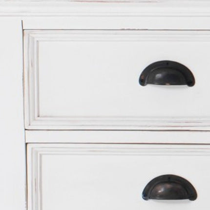 71" Brown And White Solid Wood Cabinet_Enclosed storage TV Stand