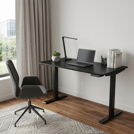 60" Adjustable Black Stainless Steel Standing Desk HomeRoots