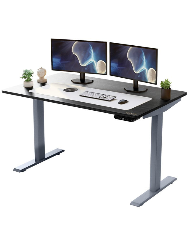Adjustable Black and Gray Stainless Steel Rolling Standing Desk HomeRoots