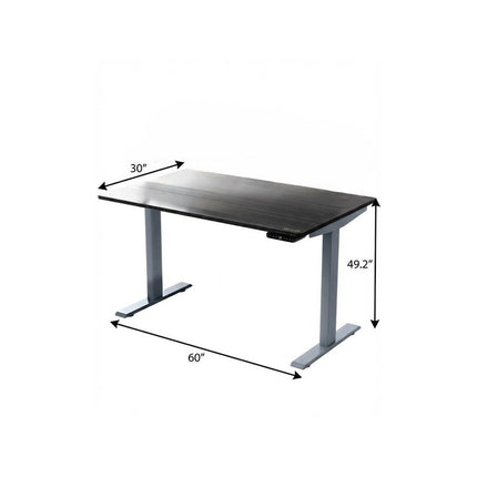 60" Adjustable Black and Gray Stainless Steel Standing Desk