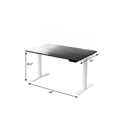 60" Adjustable Black and White Stainless Steel Standing Desk
