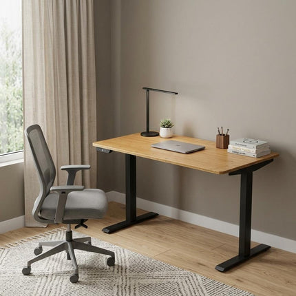 48" Adjustable Brown and Black Standing Desk