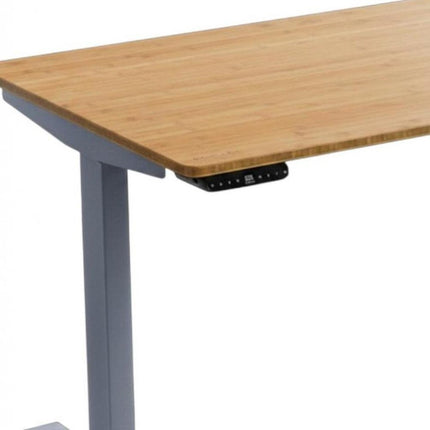 48" Adjustable Brown and Gray Stainless Steel Computer Desk