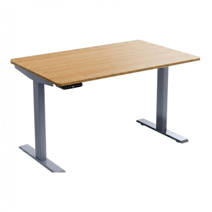 48" Adjustable Brown and Gray Stainless Steel Computer Desk