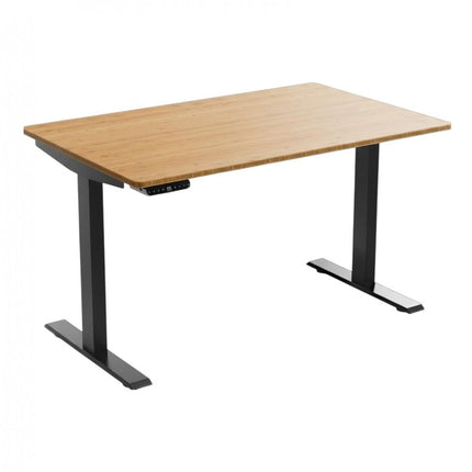 48" Adjustable Brown and Black Stainless Steel Computer Desk HomeRoots